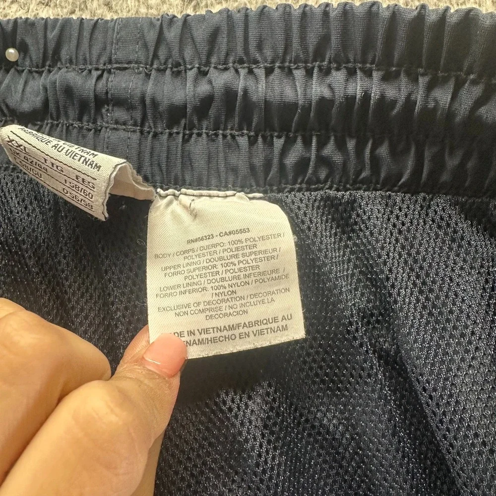 VTG Nike Pant Men XXL Blue Polyester Track Straight Swoosh Logo Lined Activewear